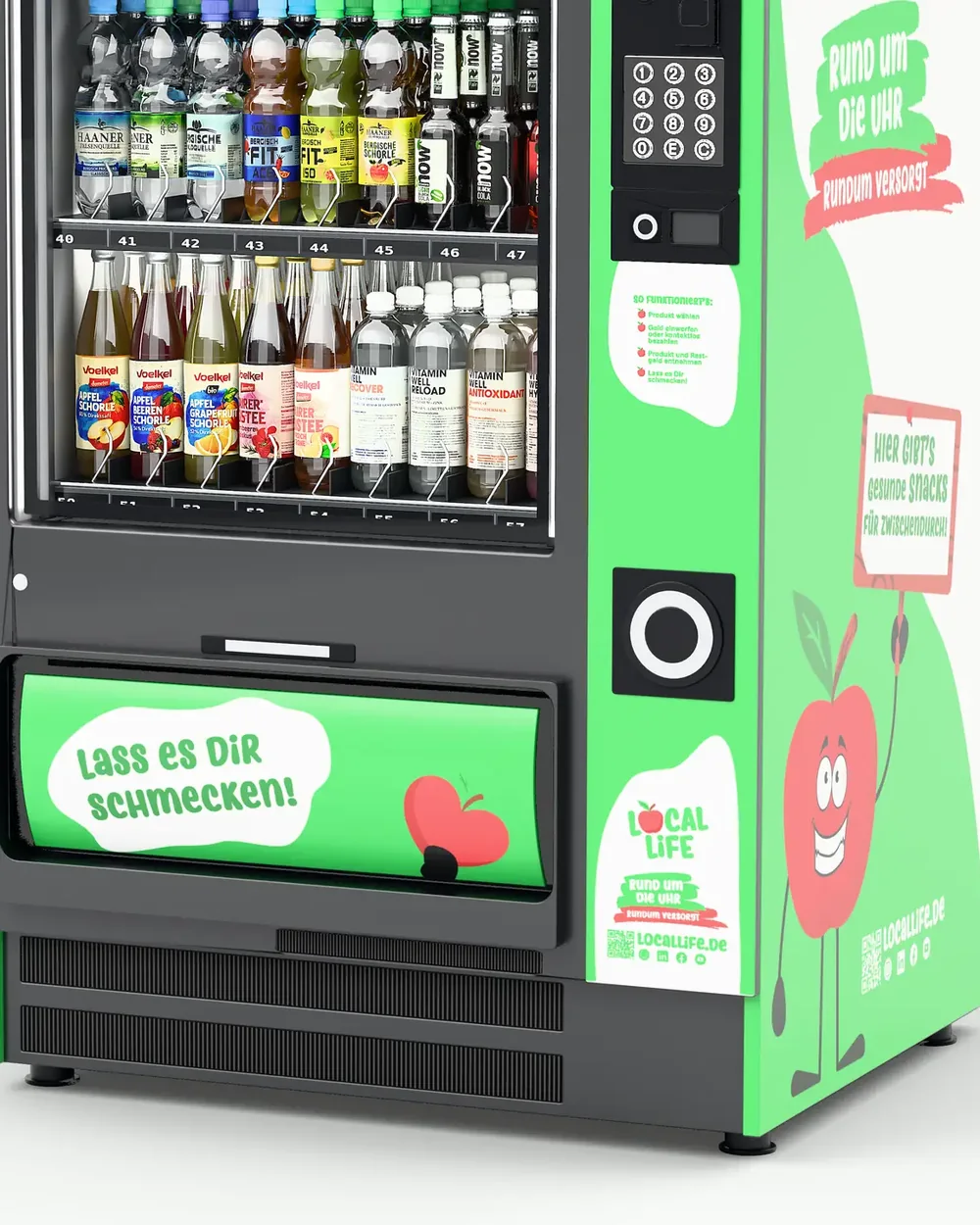 Lift und Ausgabefach des Automaten