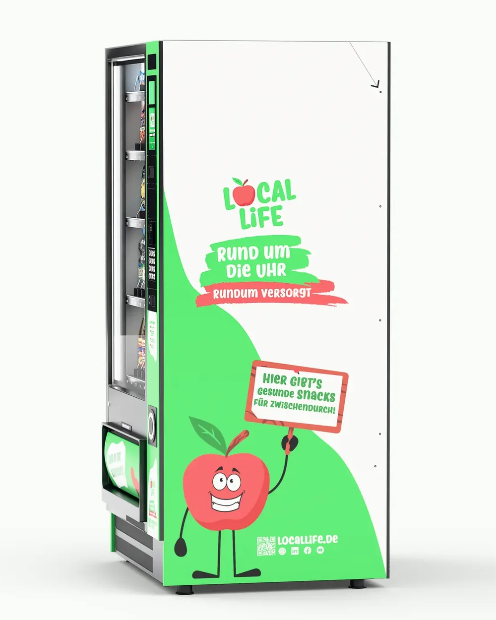 Seitenansicht des Automaten im Local Life Design
